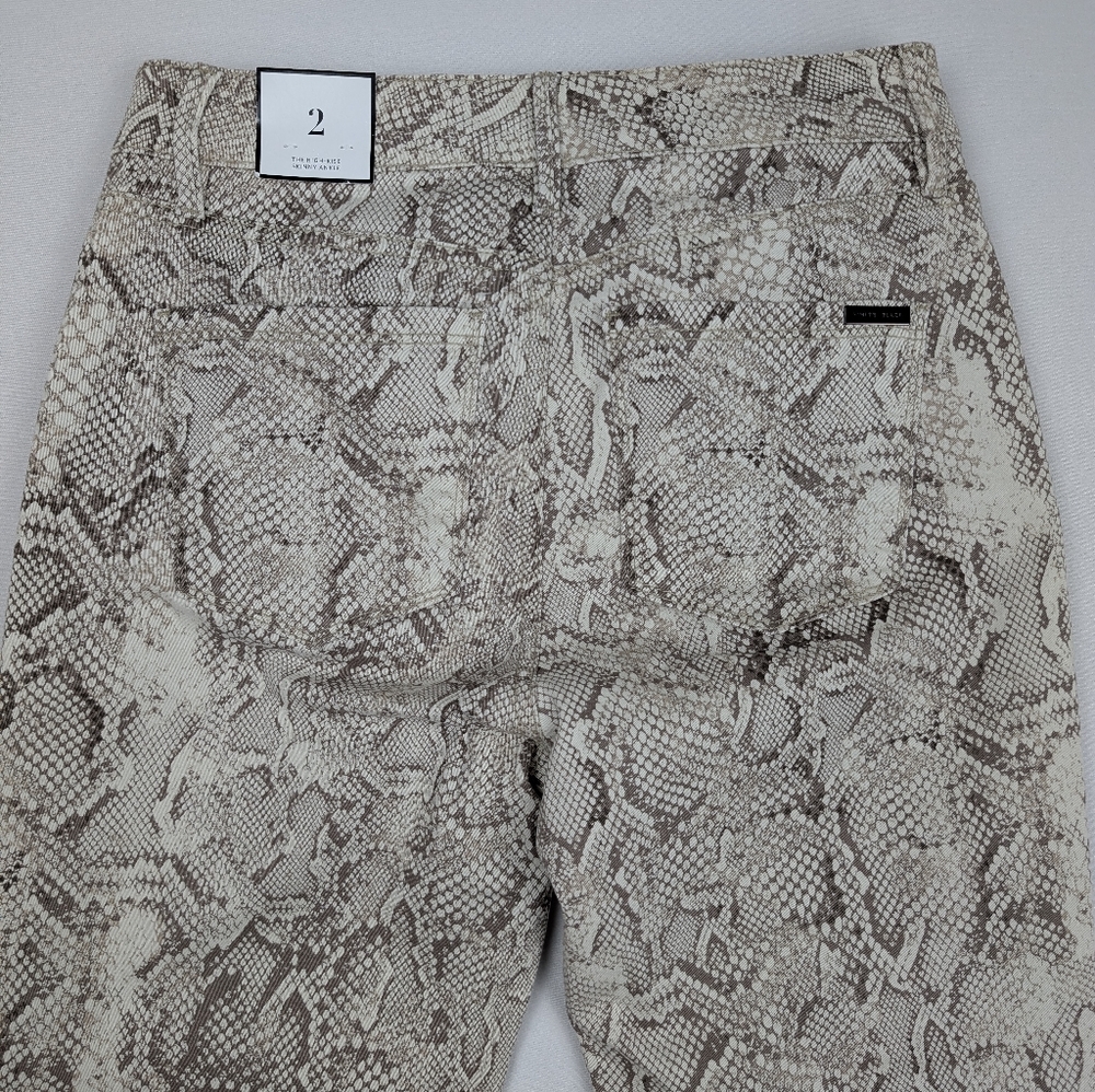 White House Black Market Size 2 Sculpt High Rise Snake Skinny Ankle Jeans NWT - Picture 5 of 9